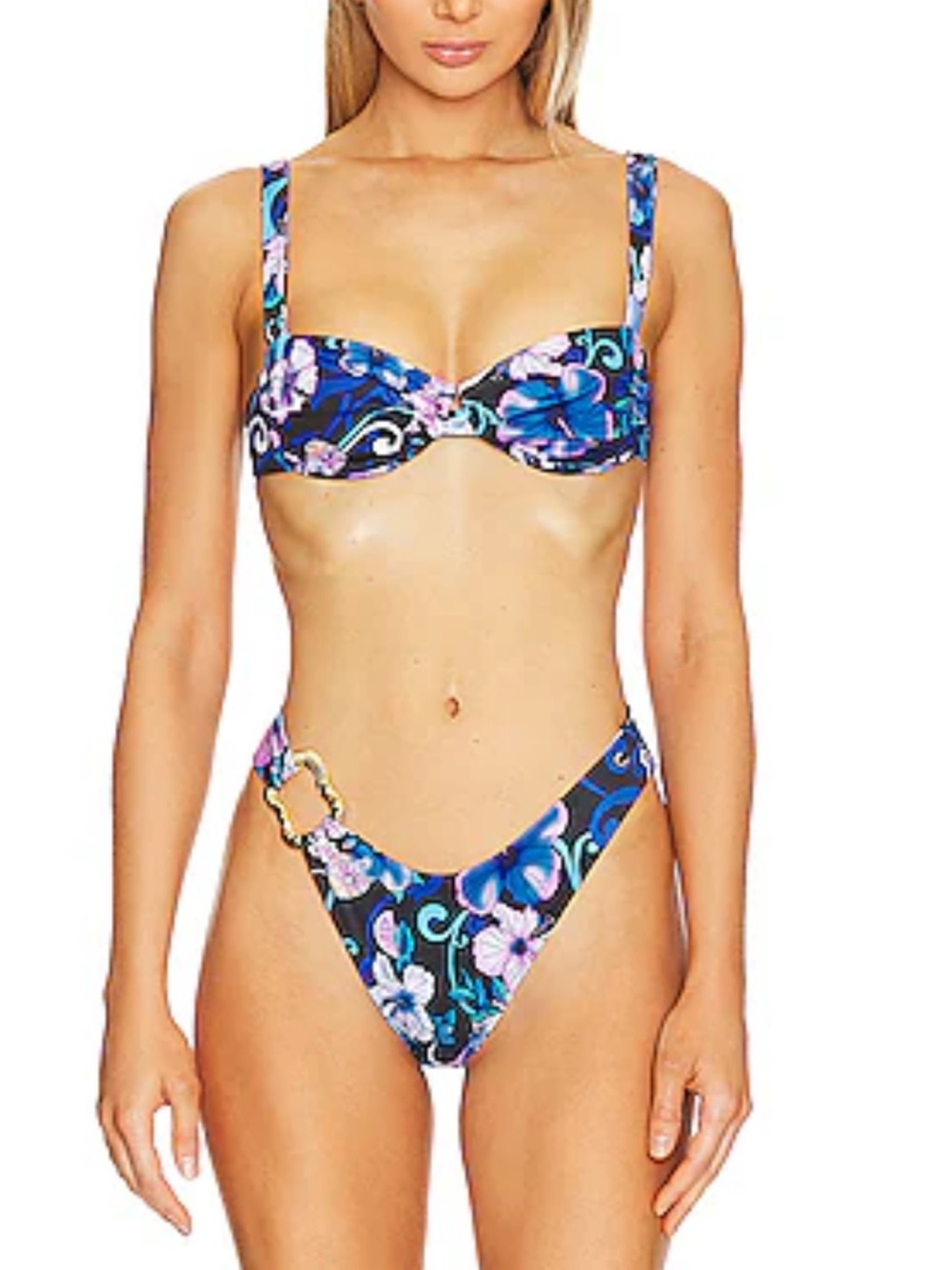 Cin cin blue hibiscus bikini set and shorts
